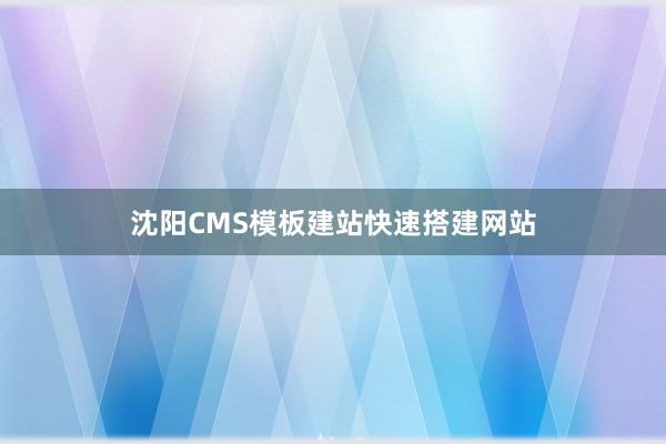 沈阳CMS模板建站快速搭建网站