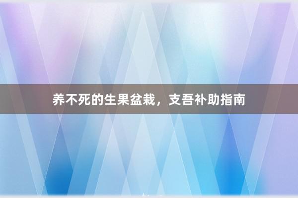 养不死的生果盆栽，支吾补助指南